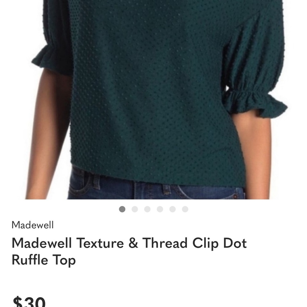 Madewell Texture & Thread Clip Dot Ruffle Top - Picture 3 of 6